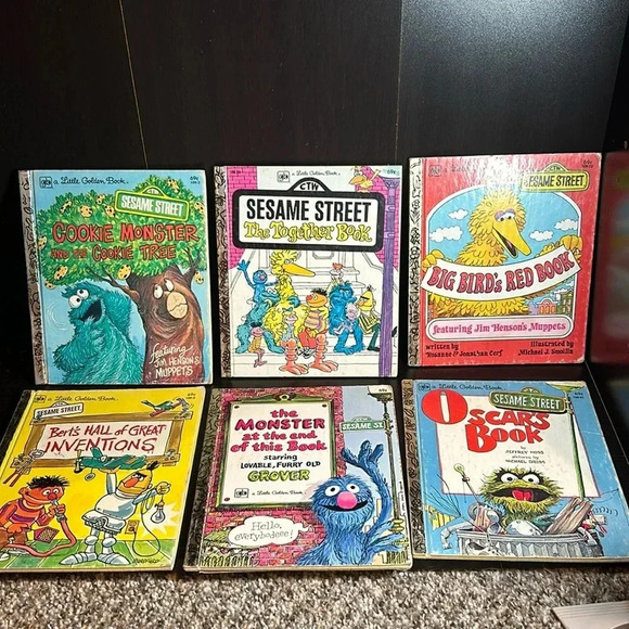 Lot Of 6 Vintage Sesame Street Little Golden Books 1970’s And 1990’s bundle - Picture 1 of 7